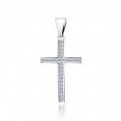 Pandantiv cruce argint cu pietre DiAmanti Z1827CR-DIA